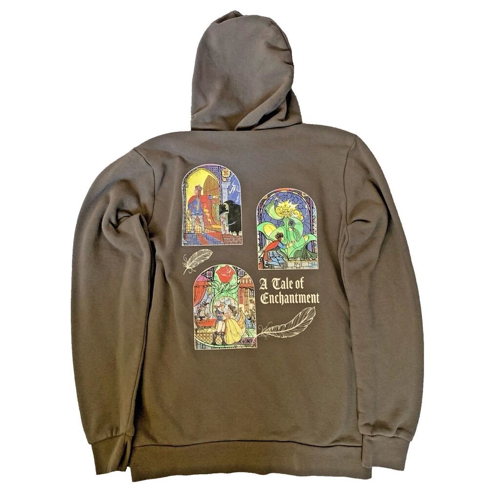 Disney Sz S/M Our Universe Beauty and The Beast "Break The Spell" Grey Hoodie